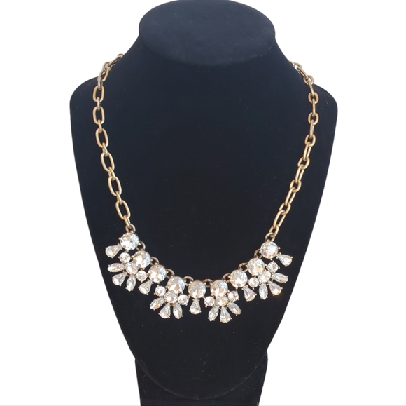 J. Crew Jewelry - J. Crew Gold Tone Rhinestone Chain Link Statement Necklace